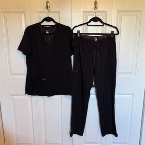 Super Comfy Black Koi Scrub Set